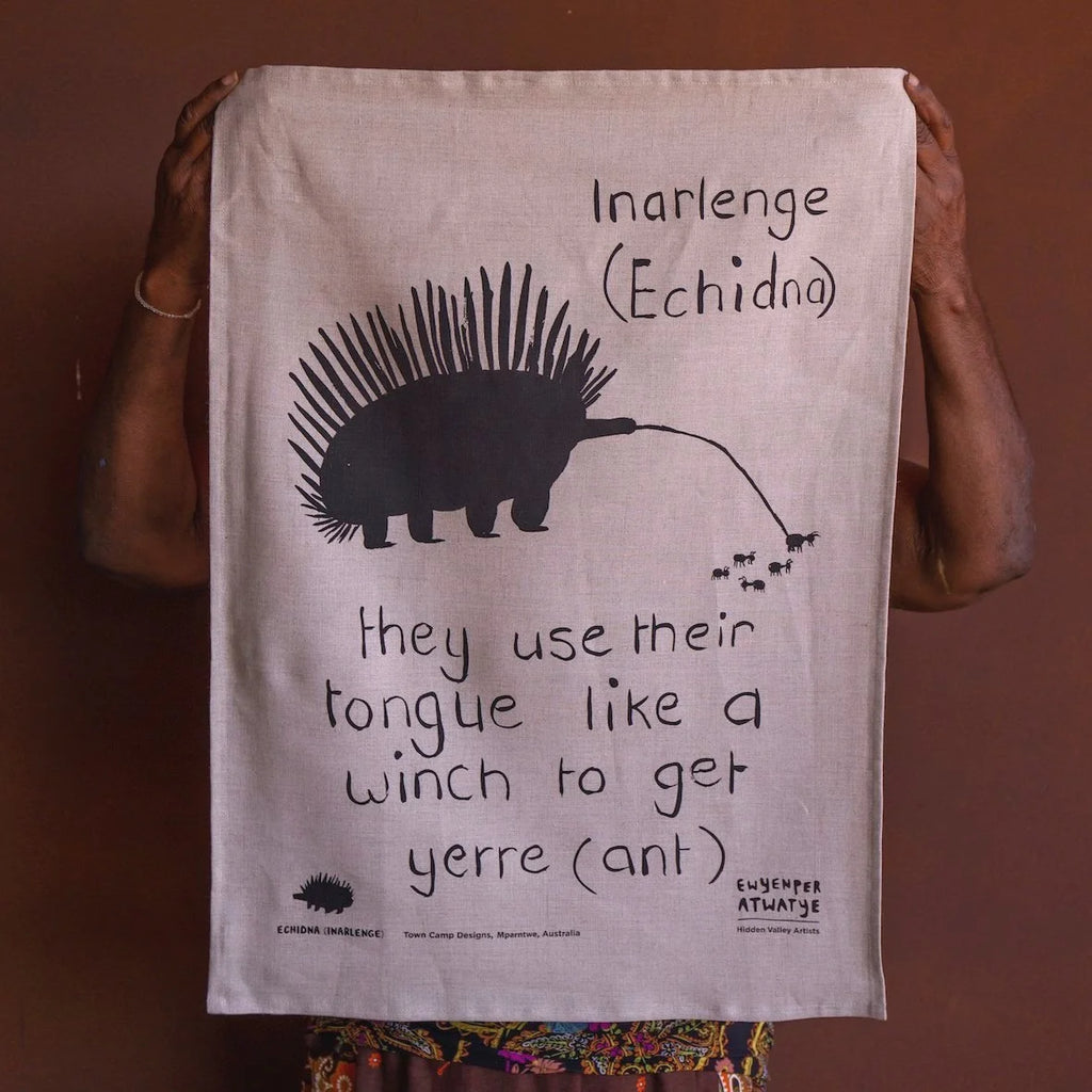 Echidna tea towel