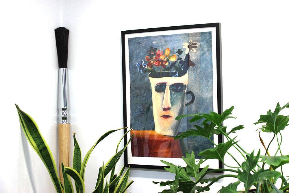 Alice Cup Linen Tea Towel x Charles Blackman