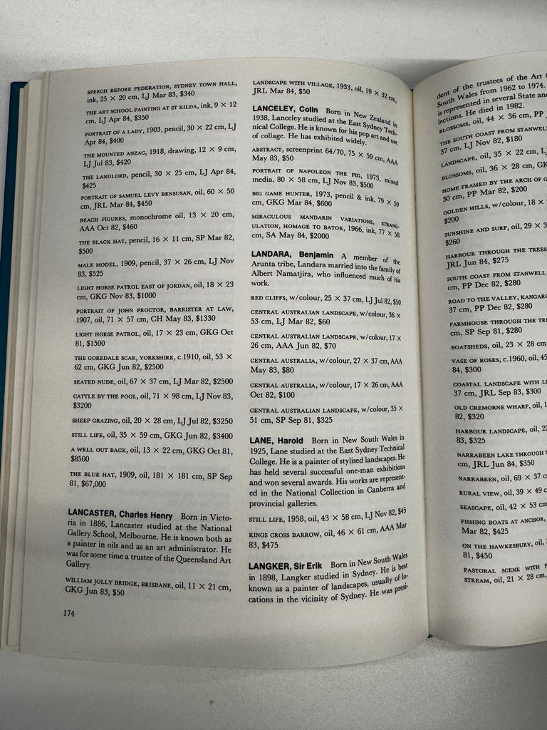 Australian Art Auction Records 1982-1984 compiled by Edward D. Craig