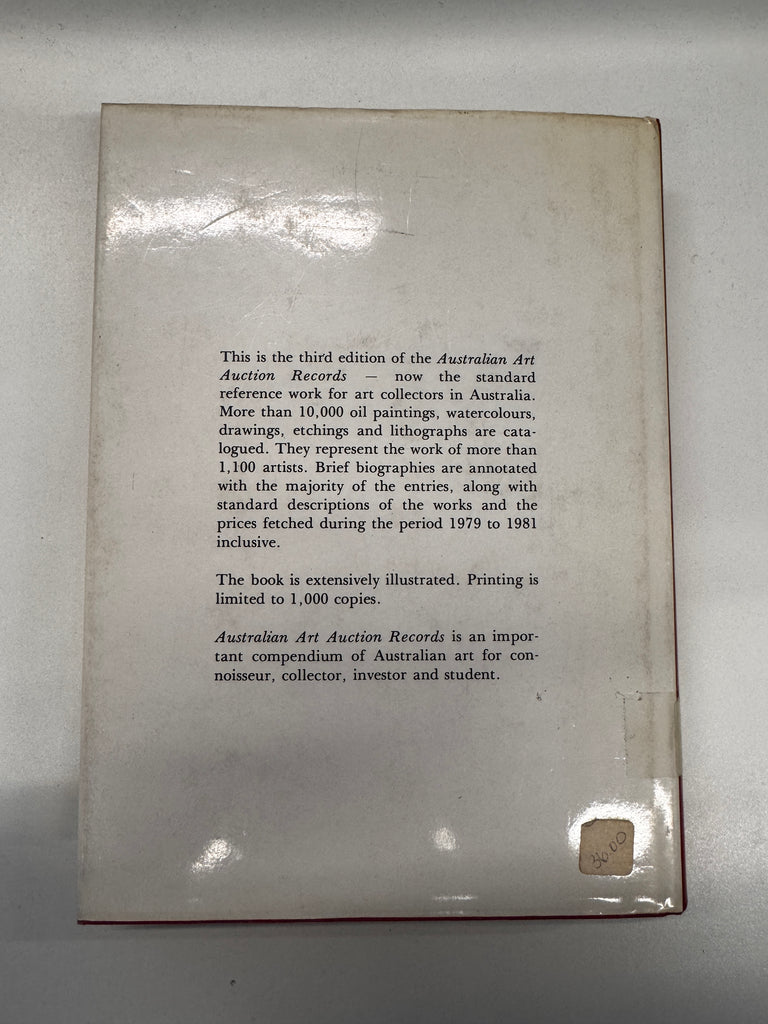 Australian Art auction records 1979-1981 compiled by Edward D. Craig