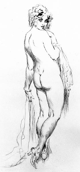 Norman Lindsay No-Yes Facsimile Etching framed