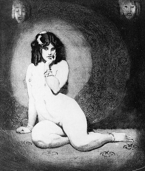 Pensive #7 Norman Lindsay Facsimile Etching