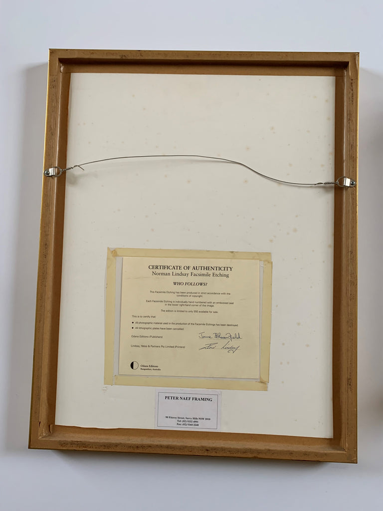 Who Follows? #7 Facsimile Etching by Norman Lindsay