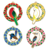 Timber Native Birds Chrissy Decorations Set of 4