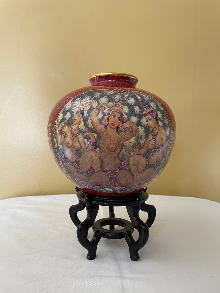Norman Lindsay Gallery Limited Edition Red Vase #139