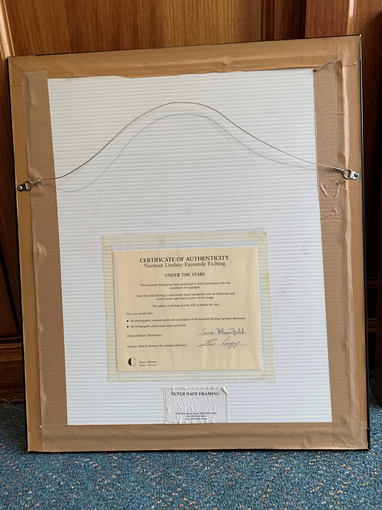 Under the Stars #7 Facsimile Etching by Norman Lindsay