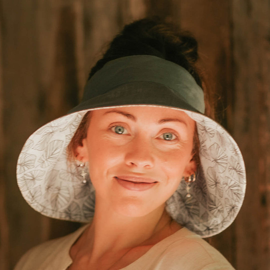 Wide-Brimmed Visor Linen Sun Hat