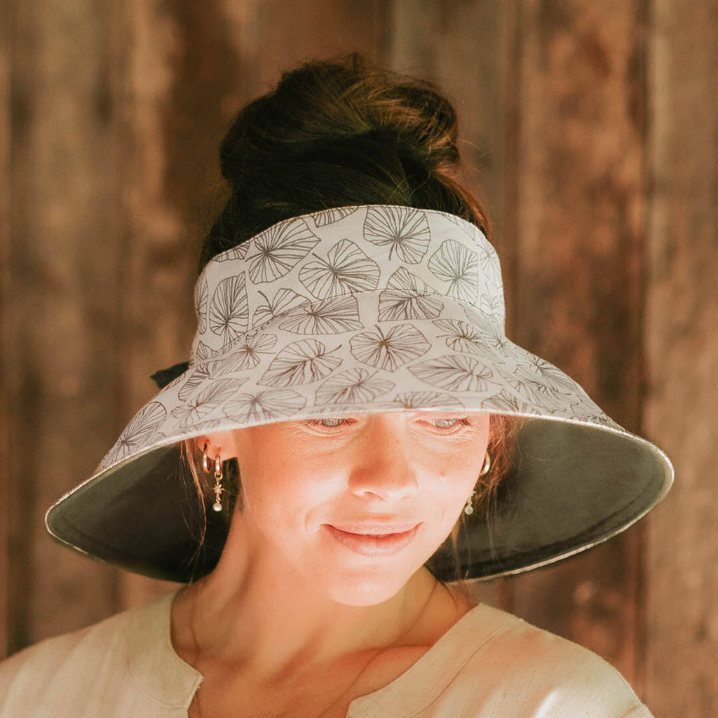 Wide-Brimmed Visor Linen Sun Hat