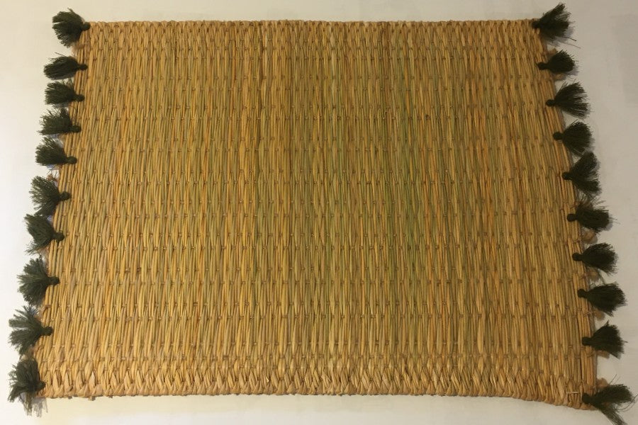 Cane Placemat - Khaki Tassel
