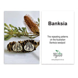 Banksia Silver Dangle Stud Earrings