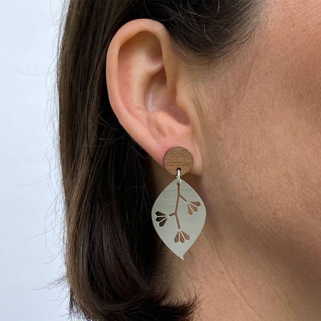 Gum Leaf Stud Dangle Earrings