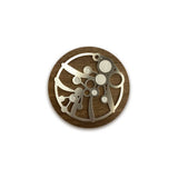 Wattle Brooch with Wooden Back