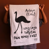 Emu tea towel