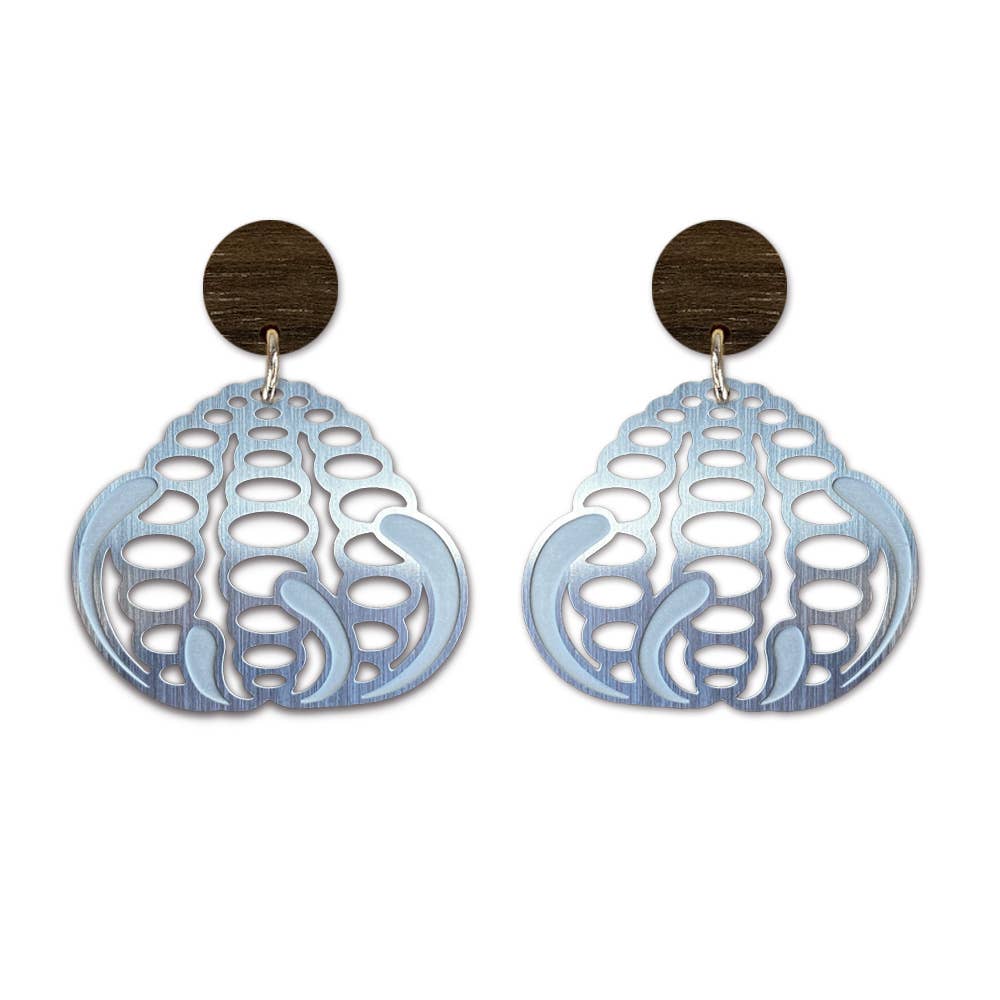 Banksia Silver Dangle Stud Earrings