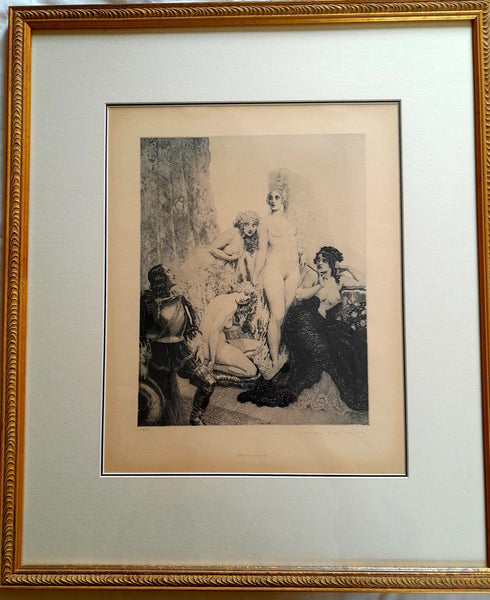 Norman Lindsay Armoured Facsimile Etching #437 Framed