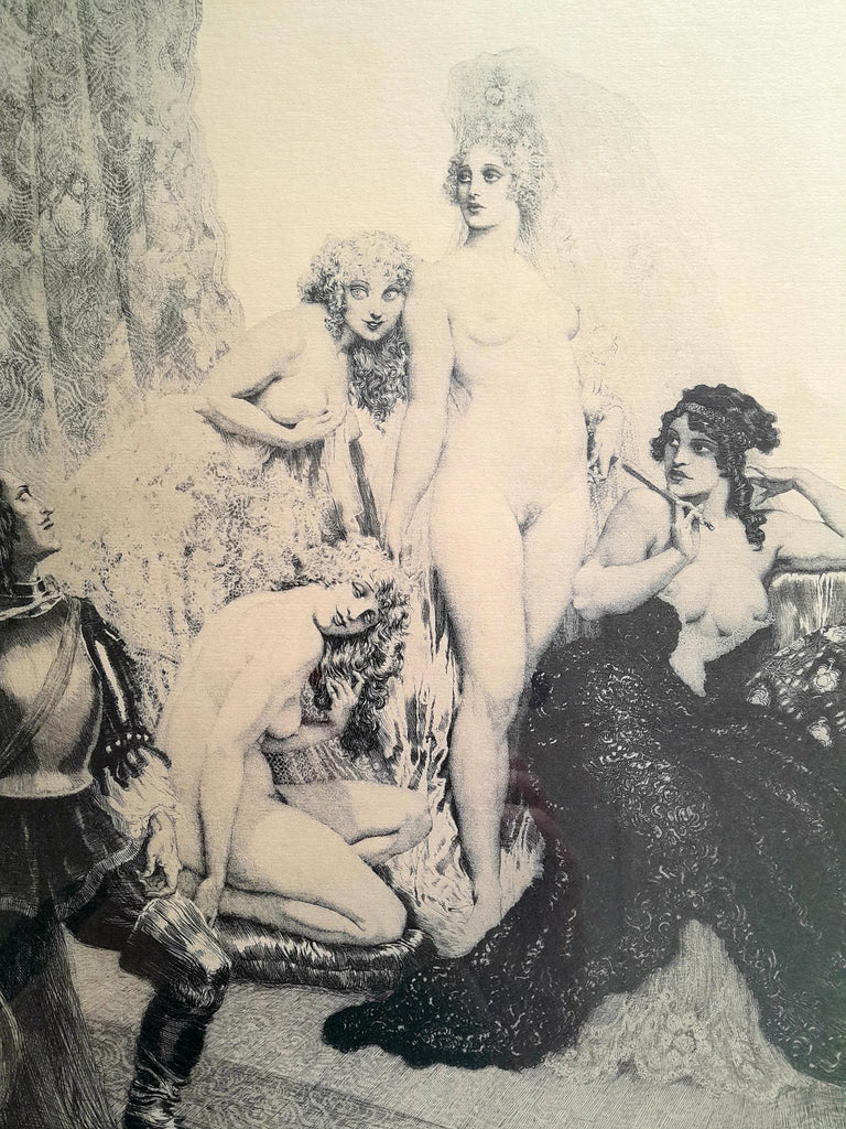 Norman Lindsay Armoured Facsimile Etching #437 Framed