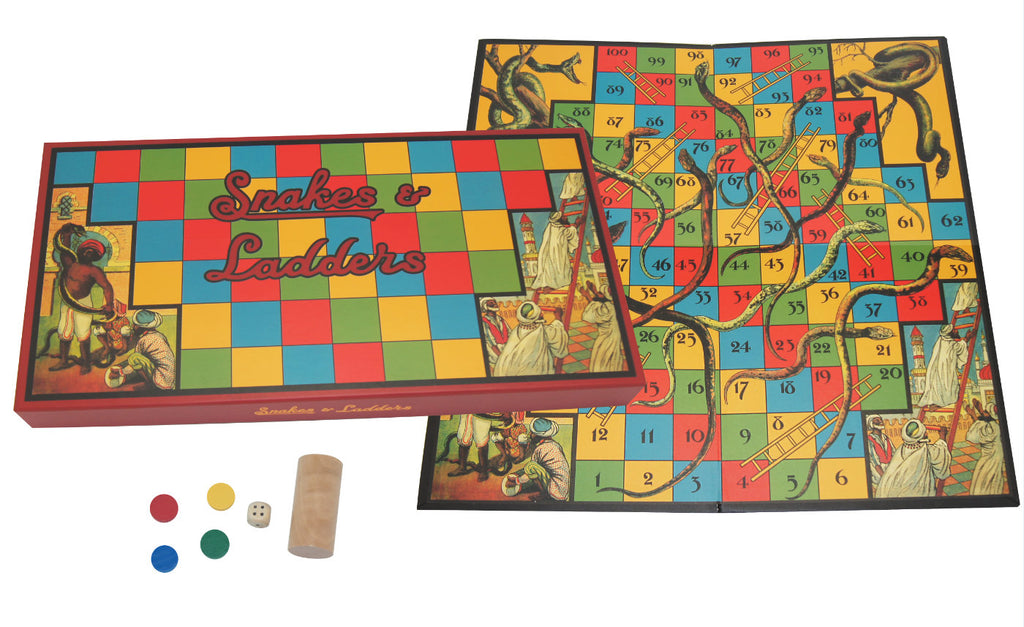 Retro Snakes & Ladders Board Game