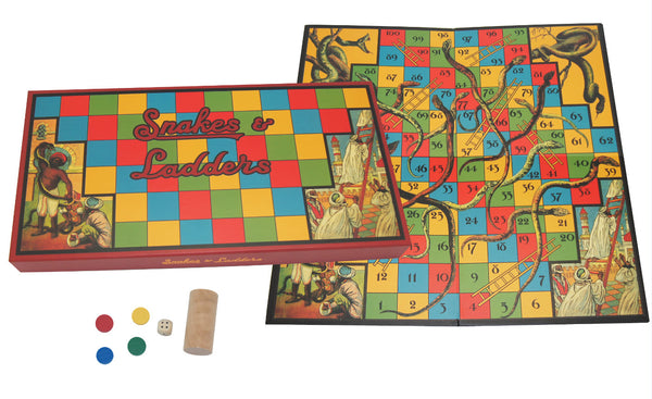 Retro Snakes & Ladders Board Game