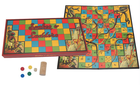 Retro Snakes & Ladders Board Game