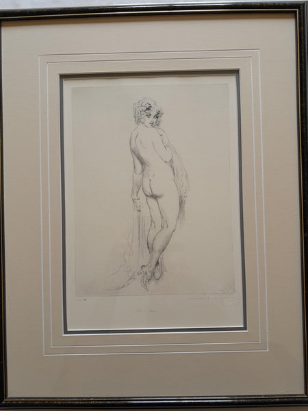 Norman Lindsay No-Yes Facsimile Etching framed