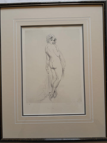 Norman Lindsay No-Yes Facsimile Etching framed
