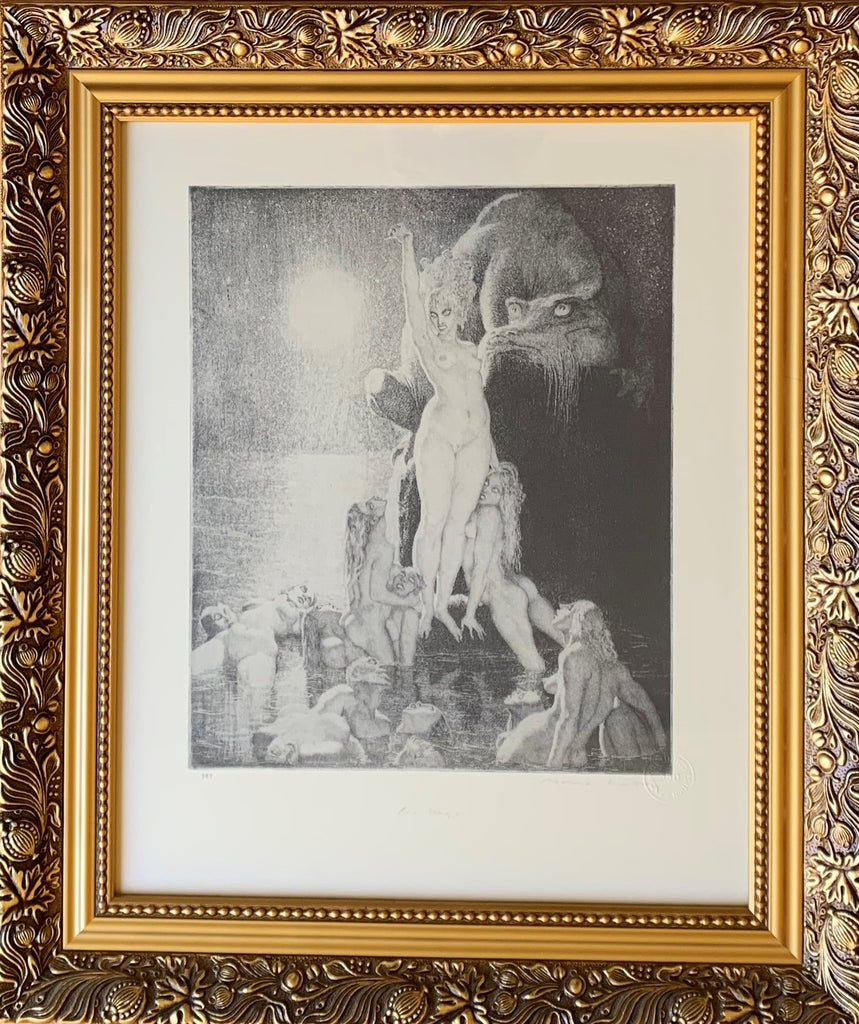 Norman Lindsay Sea Magic #547 Facsimile Etching Framed