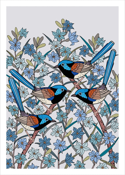 Sydney printed Linen Tea Towel