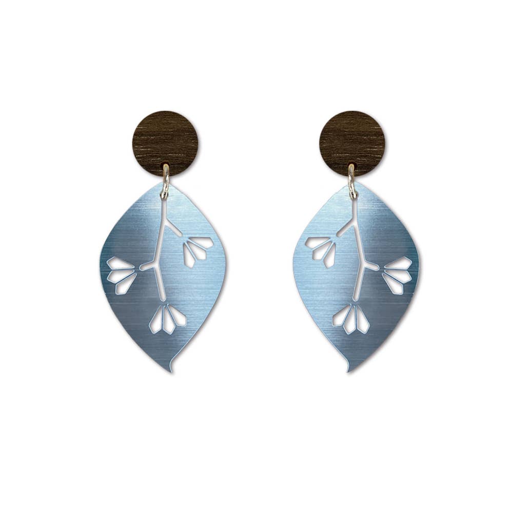 Gum Leaf Stud Dangle Earrings