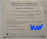 Blonde and Brunette Facsimile Etching Framed