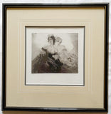 Blonde and Brunette Facsimile Etching Framed