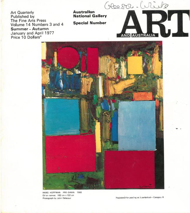 Art & Australia Vol. 14 No. 3 and 4 Summer - Autumn 1977