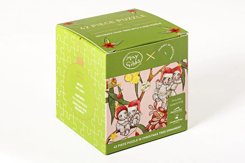 42 PIECE MAY GIBBS PUZZLE IN CHRISTMAS TREE ORNAMENT