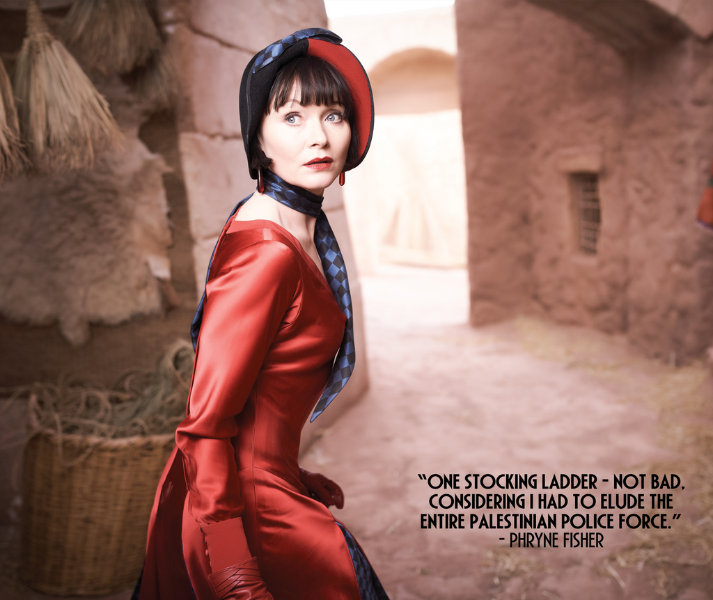 Miss Fisher and the Crypt of Tears Red Dress Lens Cloth Phryne Fisher