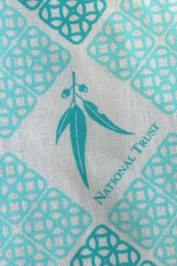 National Trust Linen Tea towel - Aqua